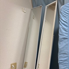 【8月10日処分　御連絡お早めに 】姿見　鏡　全身ミラー　白2つセットの画像