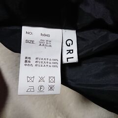 □　レディース　カラーフードエコダウンジャケット　GRL [fo940]　SIZE L　バスト８７～９１　ウエスト６６～７１　身長１６０～１６６　の画像