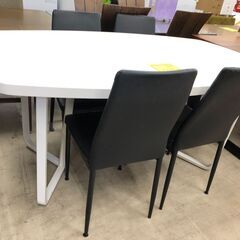 【ジャングルジャングル石津店】 ダイニングセット4人用　ホワイト 楕円 丸 ダイニングテーブル イス4点 クリーニング済み 堺区 西区 北区 東区 高石市 和泉市の画像