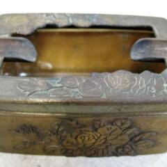 煙草盆　時代物　レトロ　喫煙具　煙草入れ　ライター置き　灰皿　コレクション　花　応接セット　古道具　収納　小箱の画像