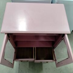 ベルーナ 姫系 ミルキーピンク プリンセス 収納棚 猫脚 家具 キャビネット 幅60cm 札幌市 中央区 南12条店の画像