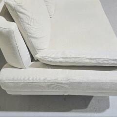 無料！　2P ソファー　ホワイト　ファブリックの画像