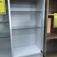 【ジャングルジャングル石津店】ガラスショーケース　ホワイト　コレクションケース クリーニング済み 堺区 西区 北区 東区 高石市 和泉市の画像