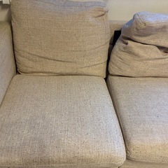 【無料】3人がけカウチソファ（オットマン付き）の画像