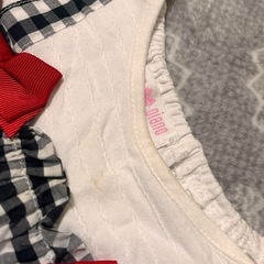 【メゾピアノ ギンガムチェックいちごチュニック80サイズ】の画像