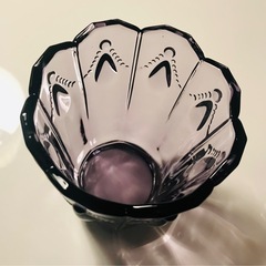 【取引中】 紫　ガラス　コップ　デザートグラスの画像