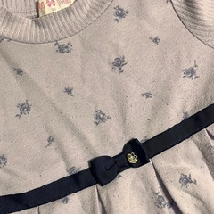 【メゾピアノmezzo piano長袖ワンピース紫花柄90サイズ】の画像