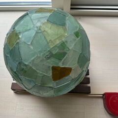 青森県産天然シーグラスの手作りアート品の画像