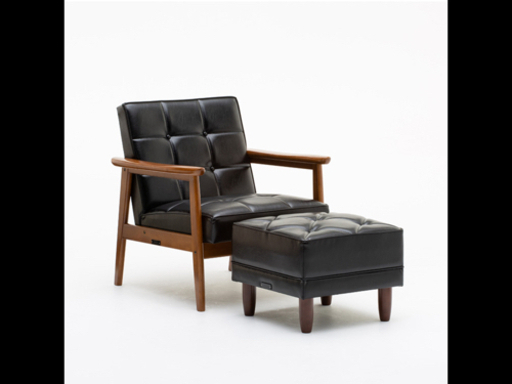 カリモク60 Kチェア 1シーター スタンダードブラック オットマンセット