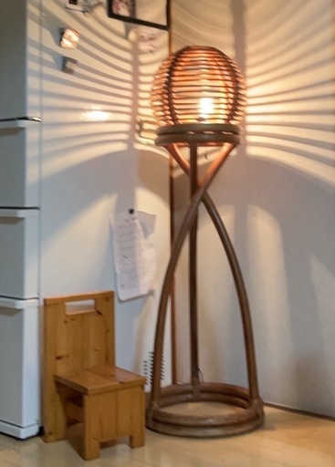 ラタン 籐 スタンドライト ランプ ヴィンテージ