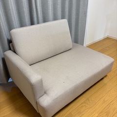 2人掛けローソファ ベージュ コンパクトソファ の画像