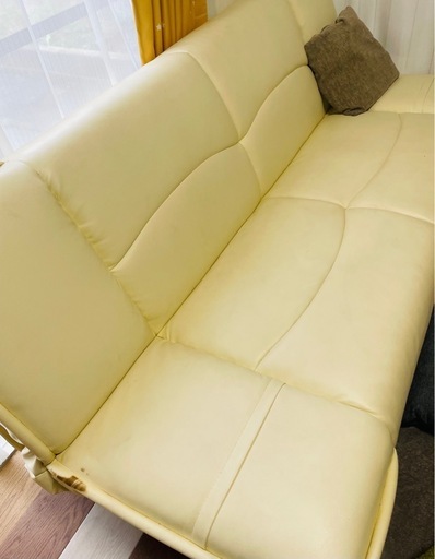 大型　180cm大きい　ソファベット　ホワイト　白