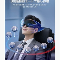 アイマスク 睡眠用　目の疲れUSB充電式 アイマスク ホット 遮光率99.9の画像