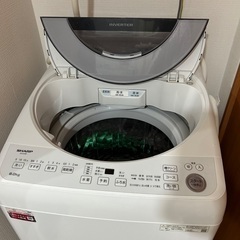 【美品】SHARP 全自動洗濯機 ES-GV8F 8.0kg インバーター搭載の画像