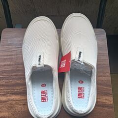 新品 26.5cm メンズ スリッポン シューズ ホワイト 靴 男女兼用(H203-ZS)の画像