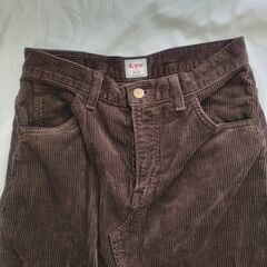 ¥2,000】Lee コーデュロイ ロングスカート バックスリット ダークブラウンの画像