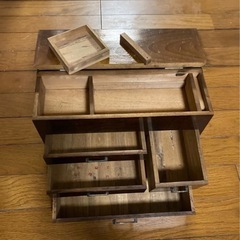 裁縫箱　和裁　和家具 アンティーク 木製 小引き出し　お針箱　ソーイングボックス 小物入れ 裁縫箱  昭和レトロの画像