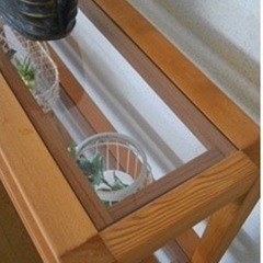 木製  クリア 棚 シェルフ ディスプレイ 3段 の画像
