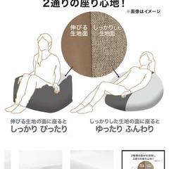  ニトリ クッションビーズ 2個 カバー付きの画像