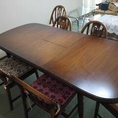 高級家具　椅子6脚+伸長するダイニングテーブル　カリモク社製の画像
