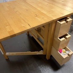 【8/2受渡限定】IKEA 伸長式ダイニングテーブル　バタフライテーブルの画像