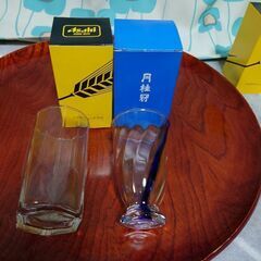 新品箱入り【ガラスコップ×14】Asahiビール／月桂冠日本酒の画像