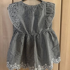 【値下げ‼️】any FAM KIDS 肩フリル ギンガムチェックチュニック 美品の画像