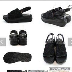 新品♡レース厚底サンダルMの画像