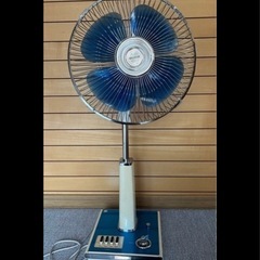 TOSHIBA H-30AJ 青い扇風機　東芝　レトロ扇風機の画像