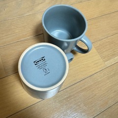 IKEAマグカップ2つ、食器セット(ブルー)の画像