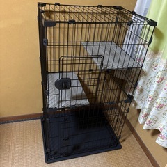【美品】猫ケージ2段　アイリスオーヤマの画像