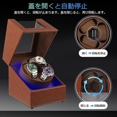 新品！ワインディングマシーン 3本巻きウォッチワインダー 自動巻き時計 日本製の画像