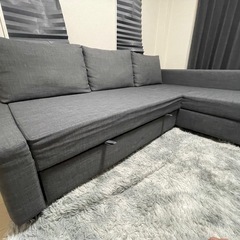 IKEA FRIHETEN ソファベッド ダークグレーの画像