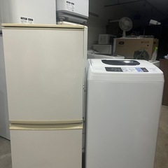 まだまだバリバリ品/SHARPどっもドア冷蔵庫/HITACHIコンパクト洗濯機の画像