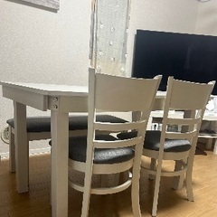 ダイニングテーブルセット4人掛け　ホワイト　8/2.3限定取引10,000円！の画像