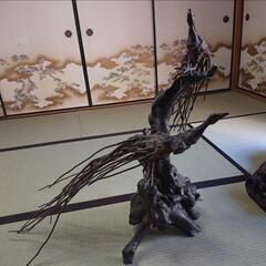 大正レトロ/明治レトロ/昭和レトロ /希少価値】天然木製品置物 孔雀 くじゃく 花台 当時物 四点セットの画像