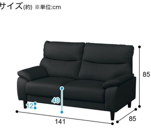 ニトリ Nシールド 【キャッツ3BK】ソファー　ブラック　50キロ圏内送料無料 お買い得✨】ニトリ製 Nシールドソファ 2人用（ブラック）傷