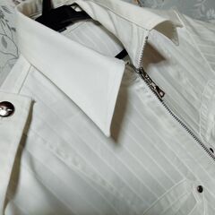 【Ｔ.Ｓ.Ｕ 】ジップアップ トップス　サイズM　ショート丈　ホワイトの画像