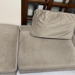 ホワイト / セミダブル / ボンネルコイルマットレスと2人掛けソファの画像