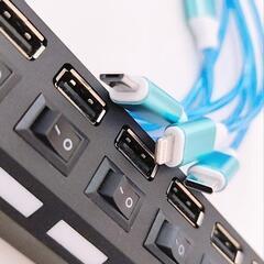光 3 in 1 USB充電器  1㍍ ブルーの画像