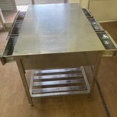 ★両面引出し付き作業台W1200★厨房機器　作業台の画像