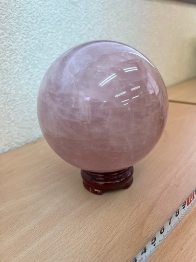 【ご商談中】ローズクォーツ丸玉 約1900g 直径約110mm