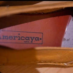 80s Americaya レザー　スリッポンシューズ　25.5㎝の画像