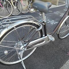 7/30 （水）~8/2（土）までお休み！中古自転車３６５７　前後タイヤ新品！ブリヂストン　CL60U　２６インチ　ギヤなし　軽量アルミフレーム　LEDダイナモライト　キッキーと音がならない後輪ローラーブレーキ錆びにくい部品：ハンドル・リム・ドロヨケ・前かご・スポーク・クランク・リヤキャリア・前ブレーキの画像