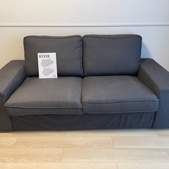 【IKEA】 KIVIK シーヴィク 2人掛けソファ,ティッブレビ ベージュ/グレーの画像