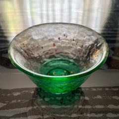 中古品 ガラス製お猪口(ぐい呑み) 2コセット の画像