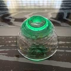 中古品 ガラス製お猪口(ぐい呑み) 2コセット の画像