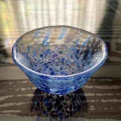 中古品 ガラス製お猪口(ぐい呑み) 2コセット の画像