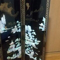 衝立  屏風  古美術   石貝細工の画像