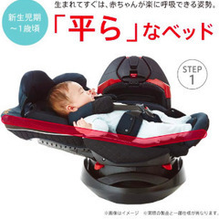 【美品】Aprica(アップリカ) チャイルドシート ISOFIX固定 ディアターン プラス ISOFIX AB 0か月から4歳頃まで 回転式 ベッド型 (ネイビー) の画像
